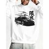Popular Selection Sweatshirt, Heat Transfer Print, Lettering with Illustration, Racing, Boundaries, Suitable for Autumn and Winter, Men's