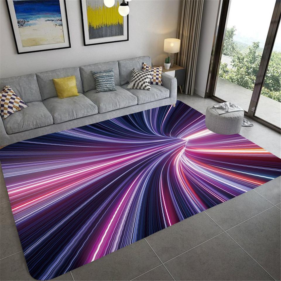3D Vortex Illusion Carpet Entrance Door Floor Mat Abstract Geometric Optical Doormat Non-slip Floor Mat Living Room Decor Rug