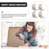 20Pcs Stainless Steel Corner Braces 20x20x16mm L Shape Fasteners Furniture Support Angle Bracket Silver Tone 2 Holes Round End