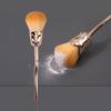 Portable High-End Soft Bristle Makeup Brush - Single Rose Flower Design for Powder and Blush