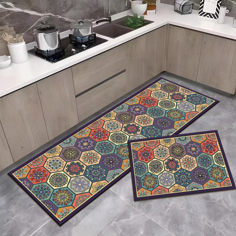 Stylish Non-Slip Kitchen Floor Mats: Dirt-Resistant, Water-Absorbing, Oil-Absorbing, Long Combination Set
