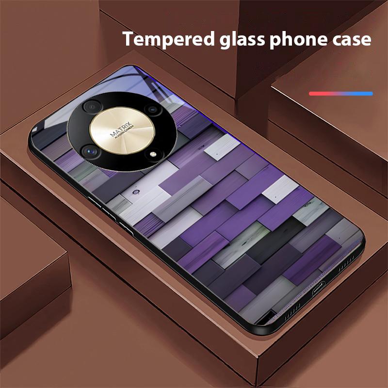 Colorful Wood Grain For Honor Magic 6 50 70 90 Lite X7b 200 Pro Nova 10 Nova 5T X6 P30 Pura 70 Ultra Tempered Glass Phone Case