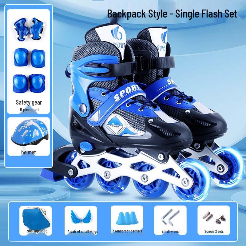 

Регулируемые ПВХ роликовые коньки в стиле «музыка» - Светящиеся колеса для мужчин, женщин и детей S (fits size 27-32)