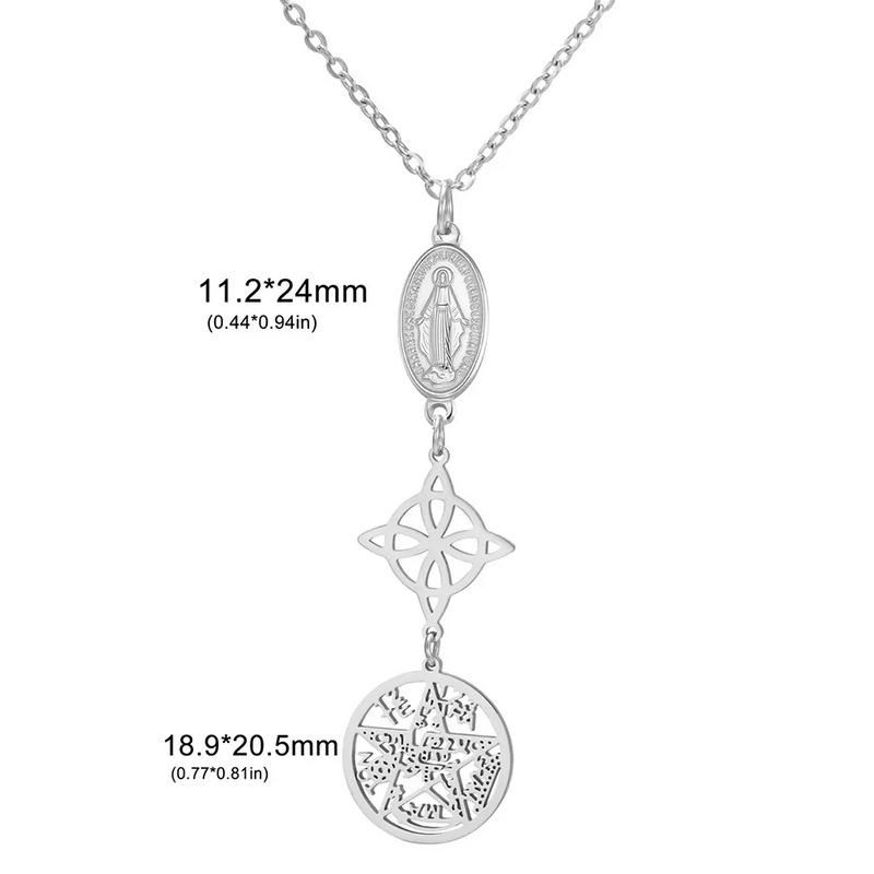 Handmade DIY Assembly Three Pendant Personalized Clavicle Chain Religious Medal Necklace