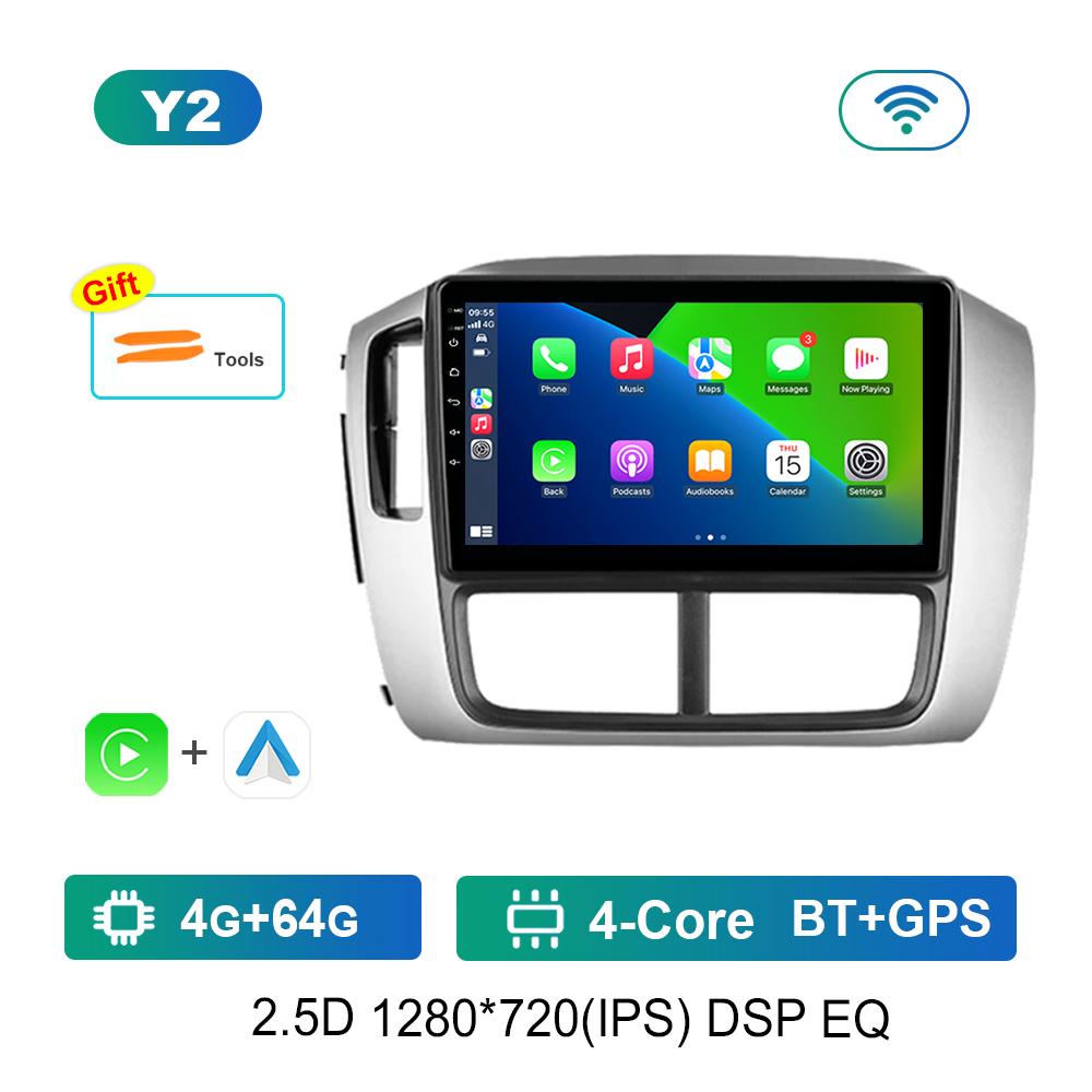 For Honda Pilot 1 2005 - 2008 IPS Screen 9'' Car Radio Multimedia Player Carplay Android System 4G Bluetooth WiFi GPS Navigation