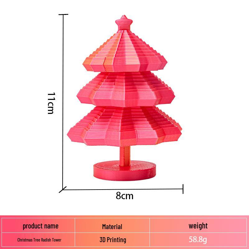 3D Carrot Tower Spiral Fidget Toy – Decompression Illusion Star