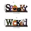 Eerie Wood Crafted Ornament Stylish Wood Halloween Letter Ornament Decoration for Enthusiastic Decorators