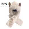 Women Winter Integrated Hat And Scarf Thick Fleece Warm Cartoon Fox Ear Decor Windproof Full Protection Outdoor Travel Cold Weather Snowboarding