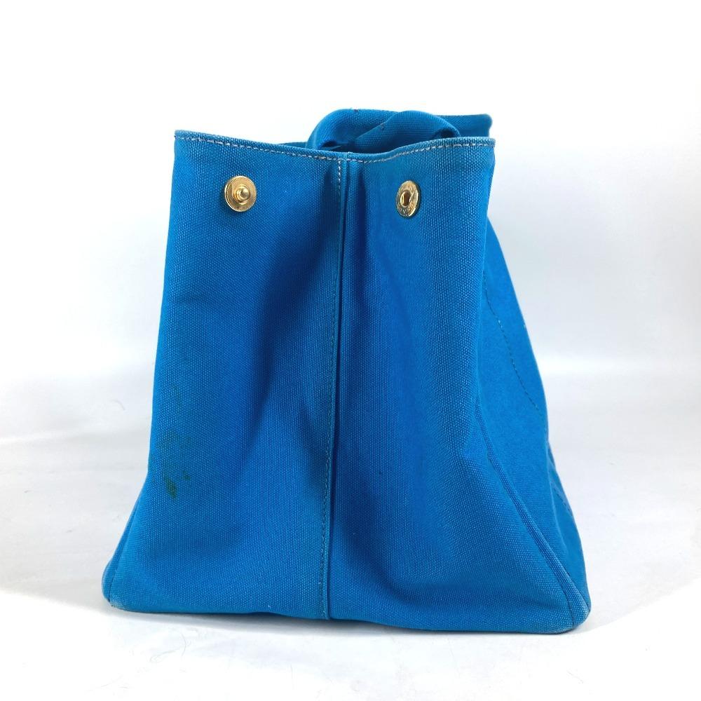 PRADA Canapa logo Bag Shoulder Bag Tote Bag Canvas blue/White