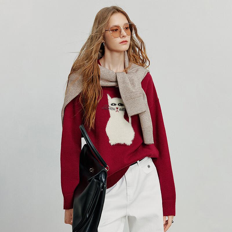 Chuyu Illustrator Kollaboration Katze Jacquard Strickpullover