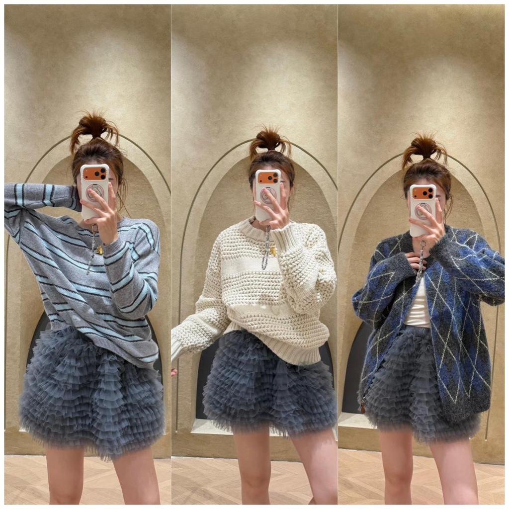Korean Princess Rich Girl Style High Waist A-line Fluffy Mesh Skirt - Multi-layer Short Cake Skirt for Women