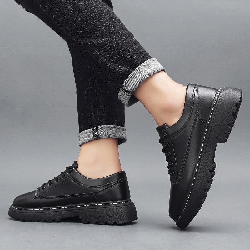 Men's Fashion Business Casual Shoes Thick-soled Leather Shoes Comfortable Walking Shoes