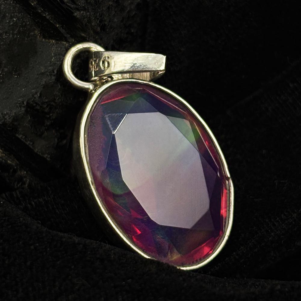 NATÜRLICHER Ovaler Opal 19 Ct ZERTIFIZIERT 925 Sterlingsilber Anhänger Geschenk für Mutter MY.PD-256-NS