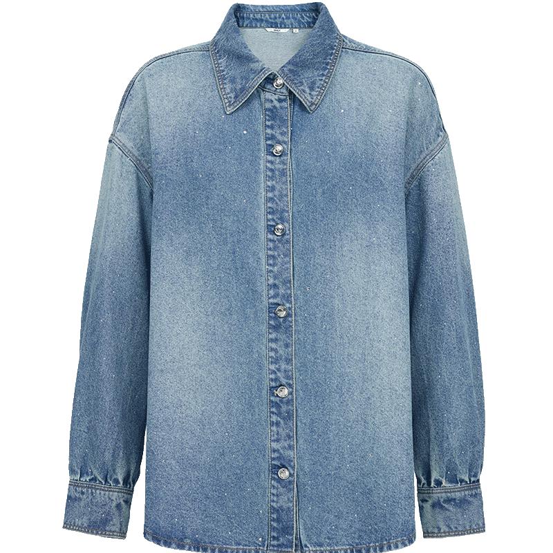 ONLY Women s Relaxed Fit Denim Shirt M