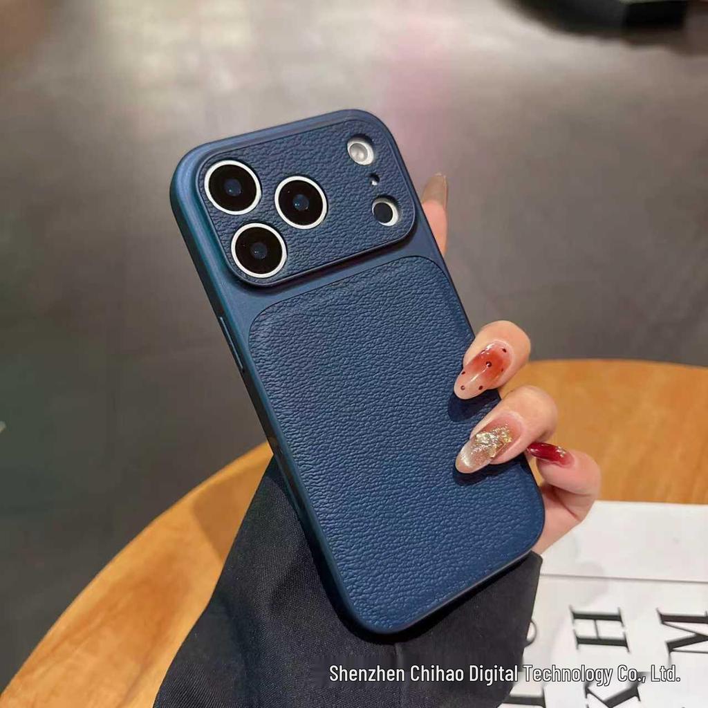 iPhone 17 Pro Max Lychee Pattern Case: Simple Precise Hole Design, Anti-fall PC for Apple 16