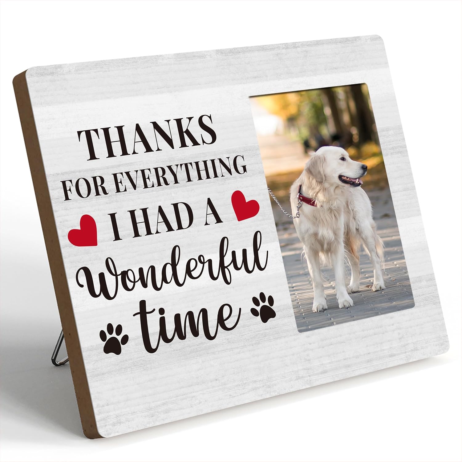 HEWBE In Memory Of Pet Picture Frame Gifts - Thanks For Everything I Had A Wonderful Time Photo Frame Fits 4x6 Inches Photo