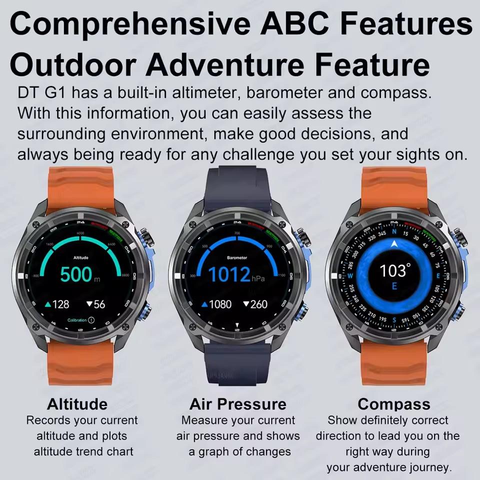 2026 New Military Smart Watch 860Mah Battery GPS Compass 10ATM Waterproof Tactics Sport 4GB Memory BT Call Smart Watches for Men Outdoor Smart Watch