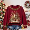 Women's Christmas Print Long Sleeve Top Casual Comfortable Fall Winter Shirt