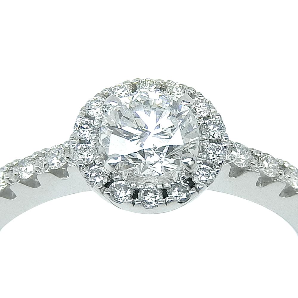 Ring Pt950Platinum/diamond #6.2(US Size) 3.7g Women Used