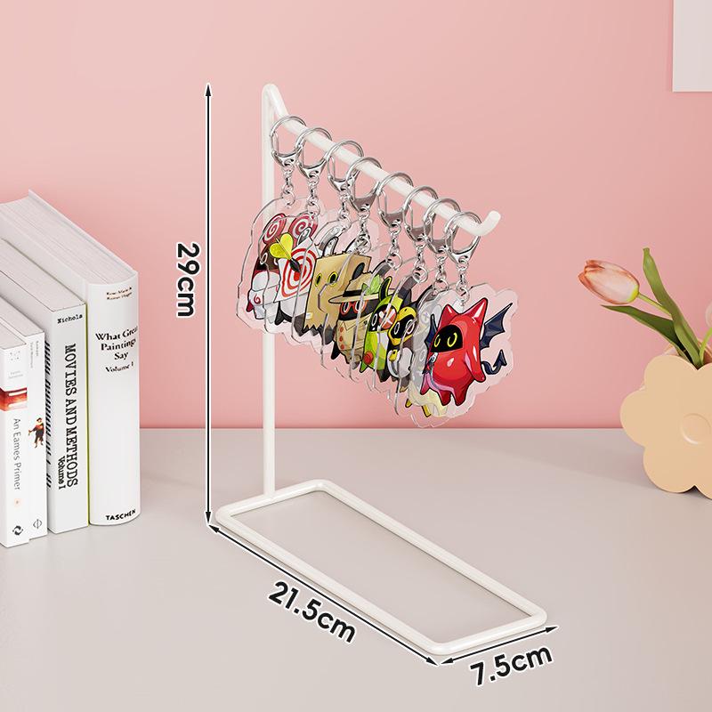 Keychain Jewelry Display Stand - Small Accessories Rack for Earrings, Bracelets, and Necklaces