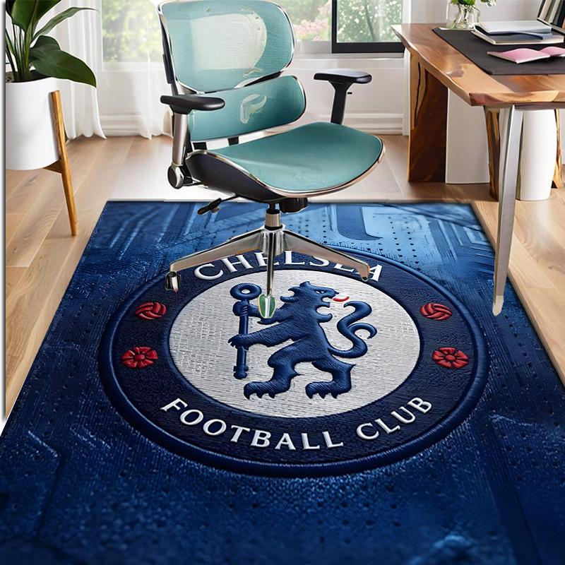 Chelsea F.C Muster Teppich, Innen-/Außenmatte, für Picknick, Spielzimmer, Schlafzimmer, Büro, Wohnzimmer, Heimdeko Teppich, Geburtstagsgeschenk