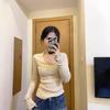 Pure Desire Style Spice Girl PO Knitted Sweater Women's Early Autumn Wear Base Design Sense Niche Slim and Thin Chic Top