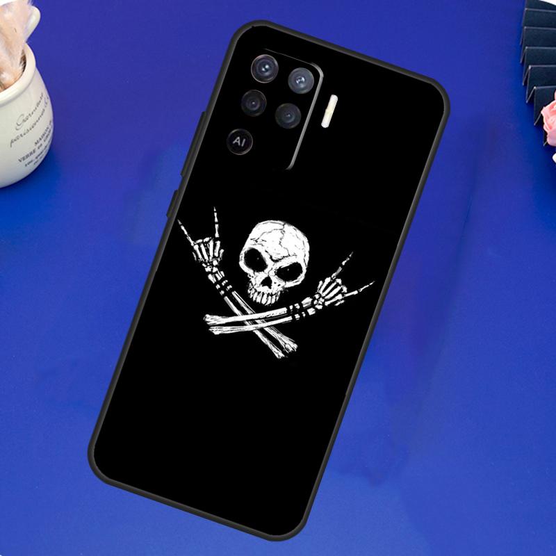 Skeleton Middle Finger Case For OPPO A17 A57 A77 A78 A15 A16 A52 A72 A76 A96 A74 A94 A5 A9 A31 A93 A54S A53S A57S