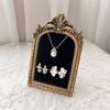 Vintage Inspired Earring Necklace Display Stand Flannel Lined Resin Frame Jewelry Organizers For Home Store Decoration
