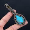 Gorgeous Turquoise Gemstone Pure Copper Wire Wrapped Handmade Pendant Jewelry