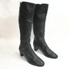 REGAL Leather Long Boots Size 22.5 Women’s Black Side Zip 5cm Heel Boots(USED)