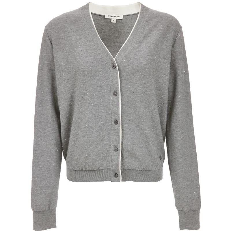 

VEROMODA Women s Wool Blend Contrast V-Neck Cardigan XS