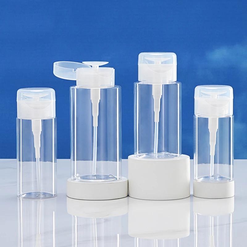 100/150/200/300ml Refillable Empty Press Pump Bottle Dispenser Liquid Container Remover Cleaner Polish Makeup Manicure Tool