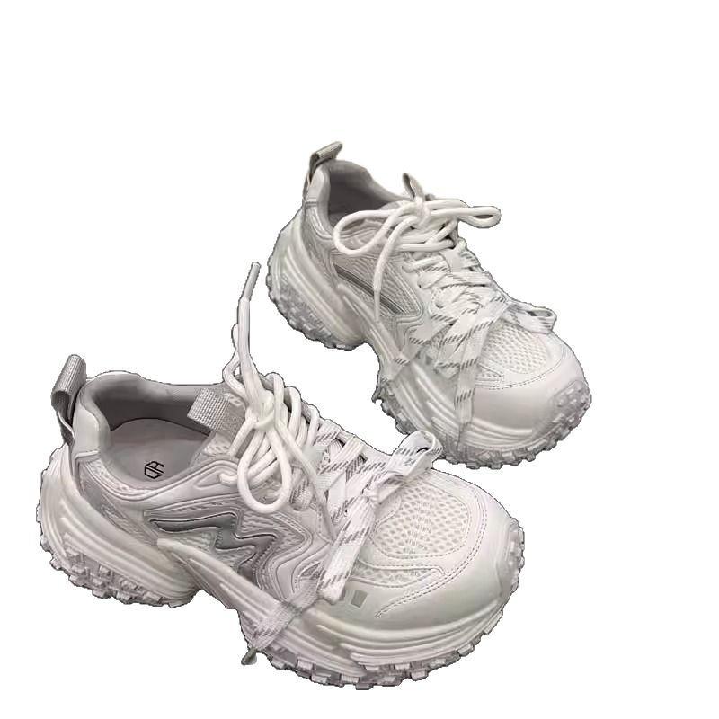 2025 catwalk dad shoes women's ins trendy retro old breathable thick sole heightening dirty fried street sneakers women