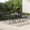 Day and Night - Day and Night Folding Cafeteria Chairs 8 Units Steel and Black Synthetic Rattan