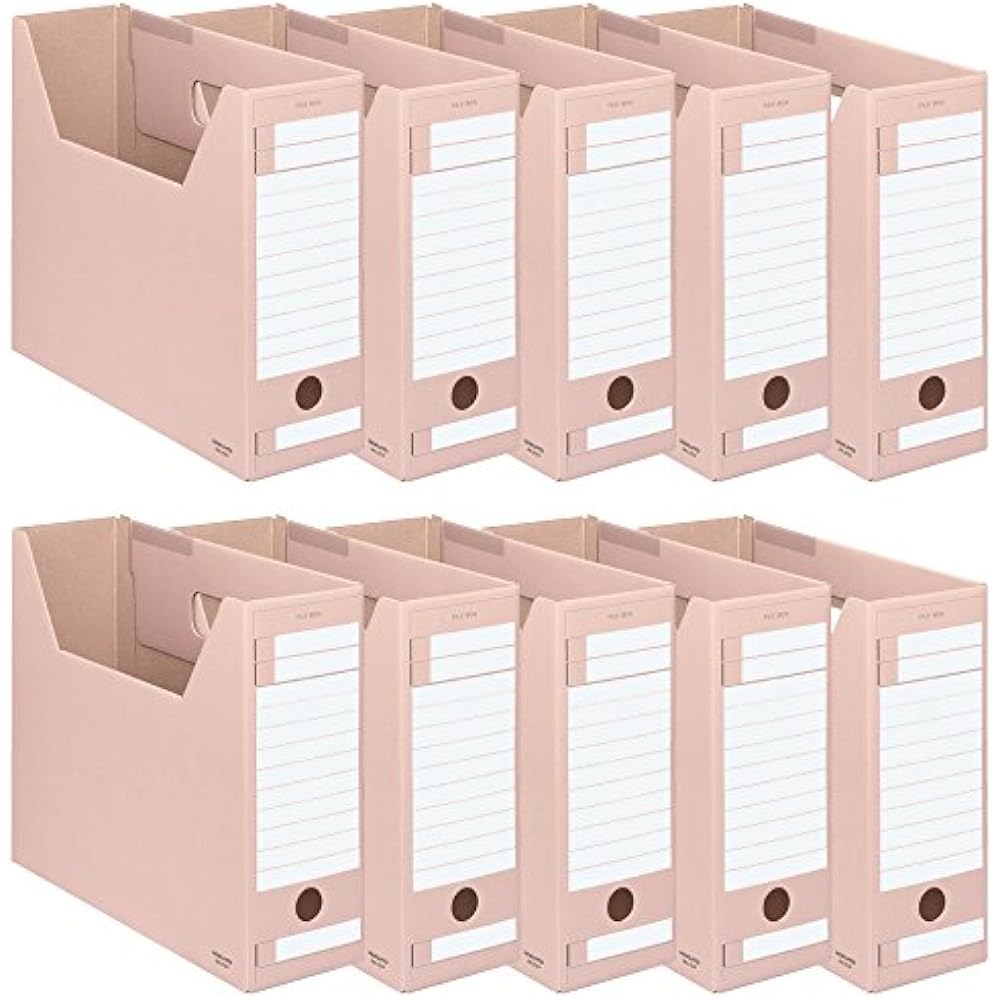 Kokuyo File Box, D Type, Storage Width 94 mm, A4, 10 Pcs, Pink