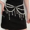 Temperament Mage Lagdelt Imitert Perle Dusker Kroppskjede Midjekjede Belte Streetwear Sommer Strand Kvinner Kroppssmykker