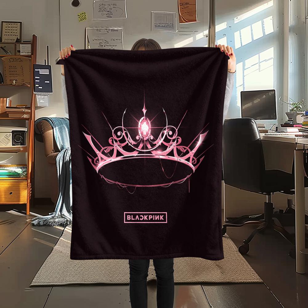 1pz Coperta in Flanella con Stampa Blackpink, Alta Qualità per Tutte le Stagioni, Arredamento per la Casa, Calore e Comfort, Perfetta per Regali di Natale