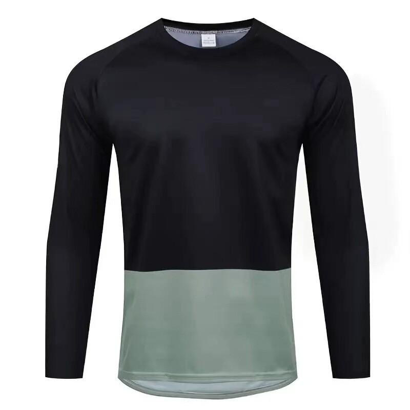 Mens Quick-Dry Long Sleeve MTB Cycling Jersey Trail Riding Downhill Mountain Bike Outdoor Sports