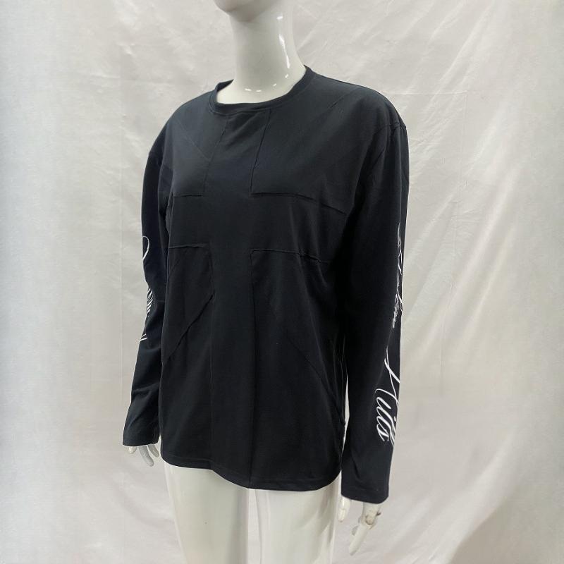 European and American Y2K Dark Style Letter Printed Long Sleeved Gothic Street Top for Men and Women