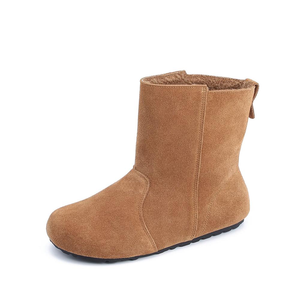Grape Mother Winter New Short Boken Boots Women's Outer Wear Warm Thick Velvet Snow Boots Big Head Women's Boots Rear Zipper Women
