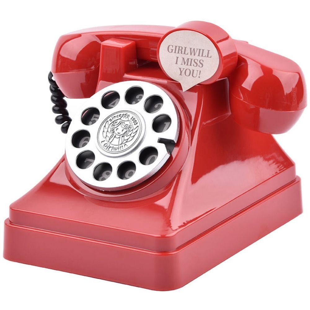 Cartoon Plastic Telephone Model Mini Money Box Ornaments Telephone Piggy Bank  Children's Toy