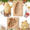 Christmas Wooden Cookie Molds Wooden Cookie Biscuit Molds Cookie Cutter for Kitchen DIY Decorating Tool
