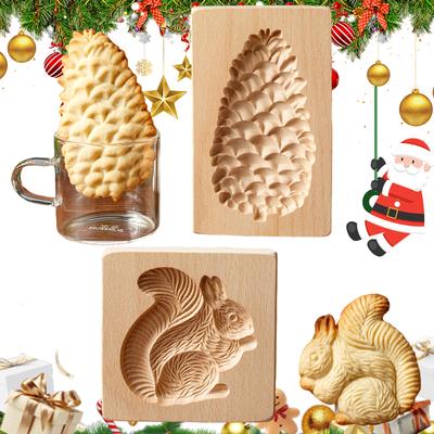 Moule à biscuits en bois de Noël Moules à biscuits en bois Outil de découpe de biscuits pour la cuisine Outil de décoration DIY