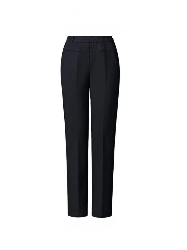 Women's Fleece-Lined High-Waist Warm Pants – Thick, Casual, Straight-Leg for Mom Style, Ideal for Winter Wear by Middle-Aged and Elderly.