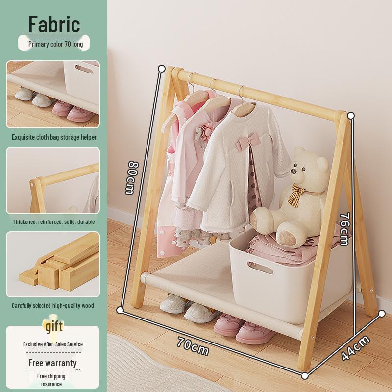 Compact Kids' Floor Clothes Rack: Foldable, Short, and Perfect for Bedrooms & Drying.