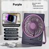 Ultra Thin Mini Fan Usb Rechargeable Card Fan Lcd Digital Display 5-Speed Adjustment Hanging Stand Dual Use Desktop Fan
