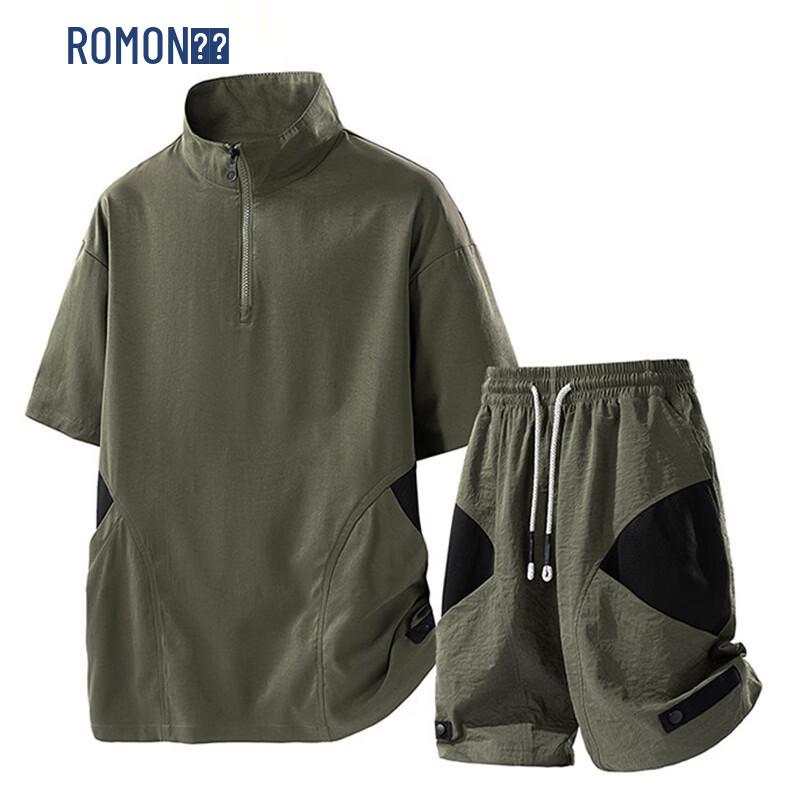 ROMON Men s 2026 Summer Casual Short Sleeve Set 3XL