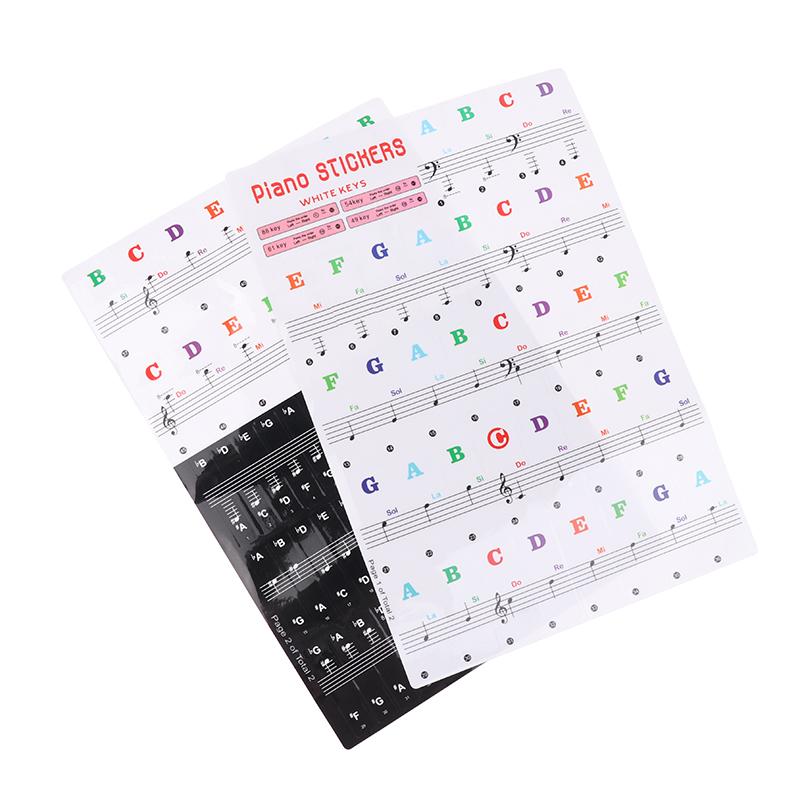 1PC Music Electronic Piano Keyboard Note Stickers Piano Keyboard Stickers For 37 49 54 61 88 White And Black Keys