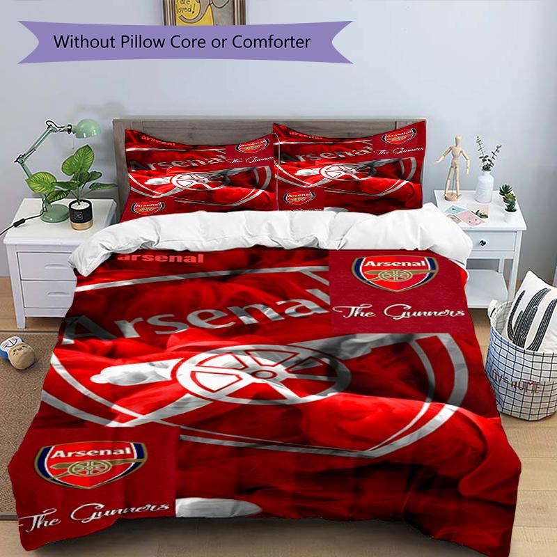 3pcs Duvet Cover Set (1*Duvet Cover + 2*Pillowcase, Without Core),football team.C Print Bedding Set, Bedroom Decor, All‑Season, Birthday Gift