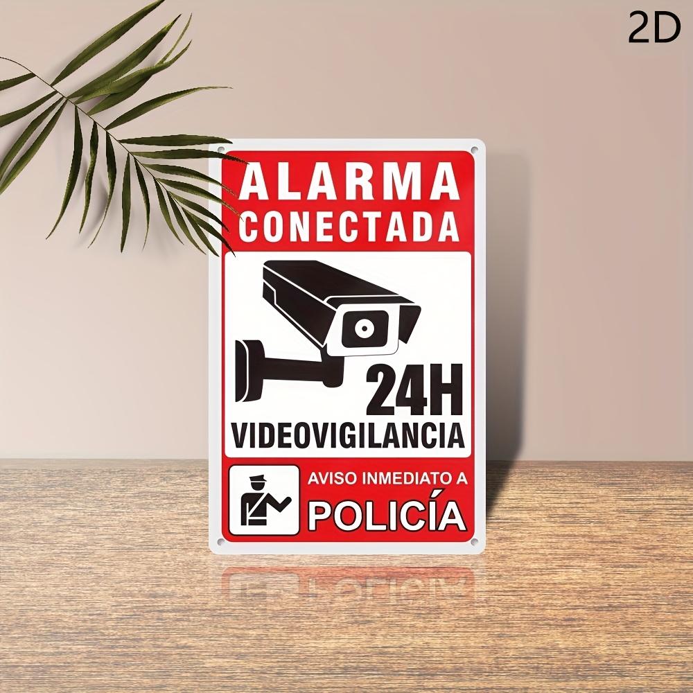 

Vintage Spanish Alarm Connected H Video Surveillance Retro Metal Tin Sign Rustic CCTV Security Warning Wall Art Decor Rustic 20x30cm（7.8x11.8inch）